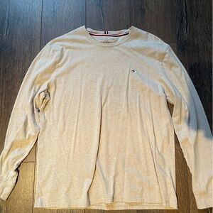 Tommy Hilfiger Light Beige Long-Sleeve Crewneck Tee
